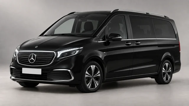 Illustration d’un van Mercedes EQV noir